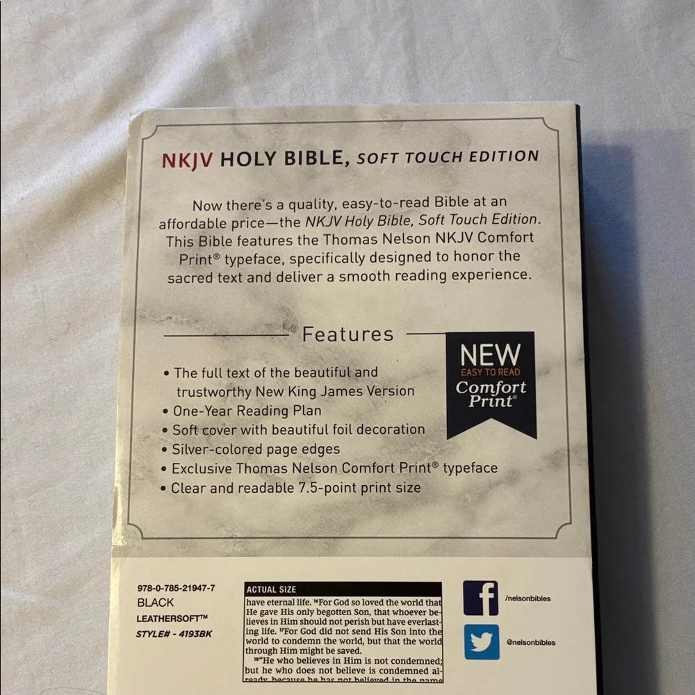 SOLD NKJV Holy Bible King James Soft Touch Edition By Thomas Nelson - Picture 7 of 16